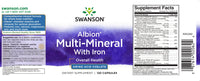 Miniature per Swinson Multi Mineral With Iron - 120 capsule Albion Chelated è un integratore che contiene vitamine e minerali chelati Albion, compresi i chelati di aminoacidi.