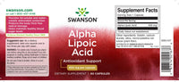 Miniature per Swanson Acido alfa lipoico - 600 mg 60 capsule integratore.
