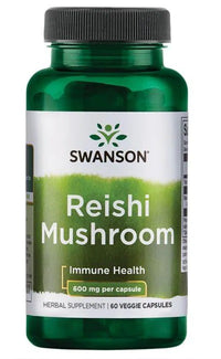 Anteprima per Scopri i notevoli benefici per la salute immunitaria del Fungo Reishi 600 mg 60 Capsule Vegetali di Swanson, rinomato per le sue proprietà antiossidanti.