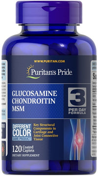 Anteprima per Puritan's Pride Glucosamina, Condroitina e MSM-3 Formula al giorno 120 compresse rivestite