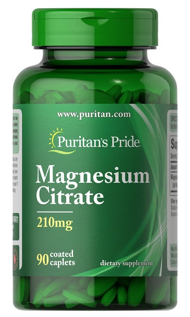 Puritan's Pride Citrato di magnesio 210 mg 90 compresse rivestite.