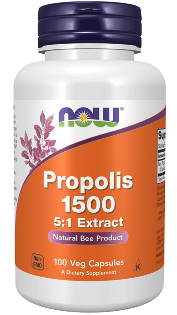 Ora è un superalimento per la salute delle vie respiratorie, Now Foods' Propoli 1500 mg 100 Capsule Vegetali estratto.